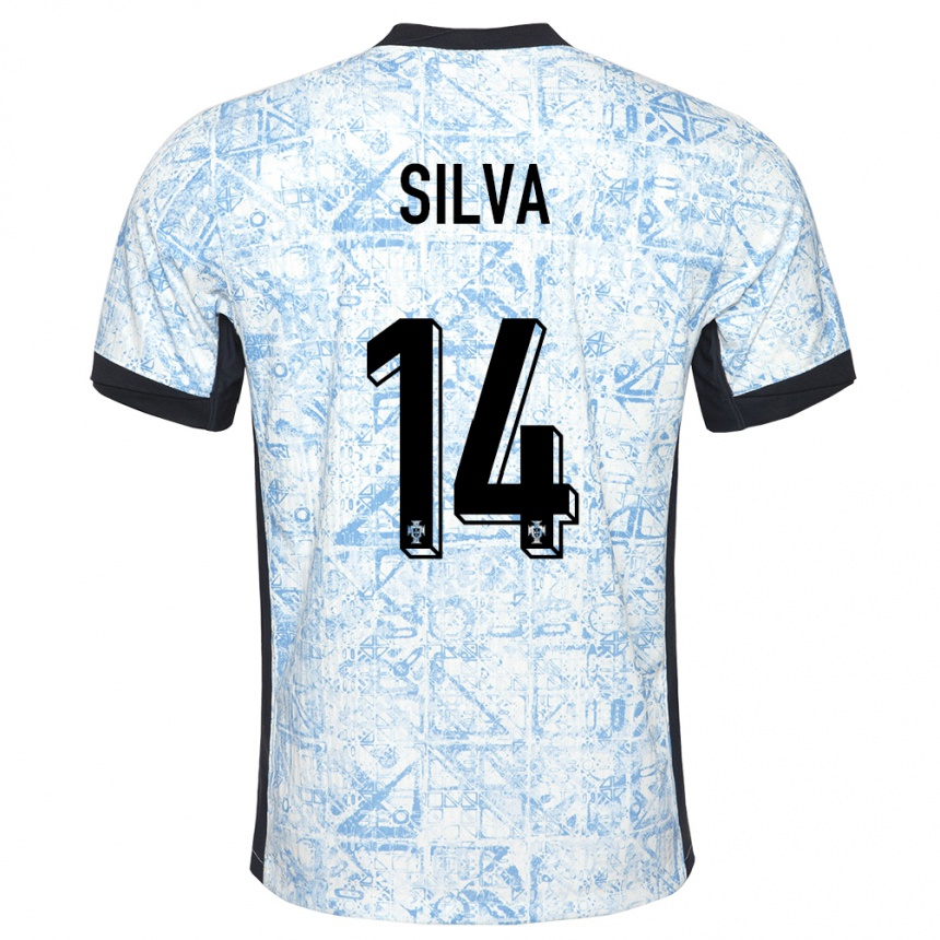 Mujer Fútbol Camiseta Portugal Dolores Silva #14 Crema Azul 2ª Equipación 24-26 Argentina