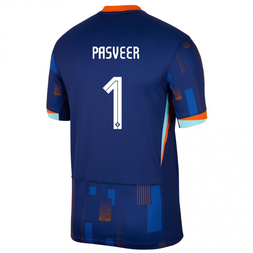 Mujer Fútbol Camiseta Países Bajos Remko Pasveer #1 Azul 2ª Equipación 24-26 Argentina