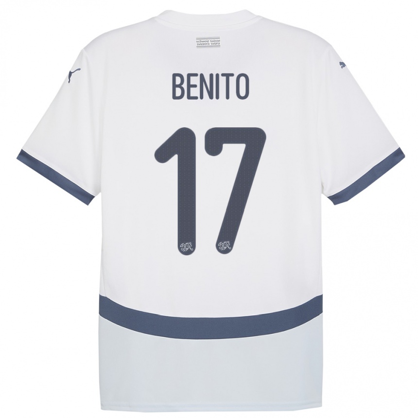 Mujer Fútbol Camiseta Suiza Loris Benito #17 Blanco 2ª Equipación 24-26 Argentina