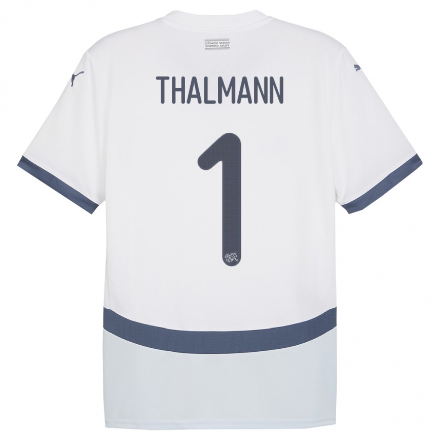 Mujer Fútbol Camiseta Suiza Gaelle Thalmann #1 Blanco 2ª Equipación 24-26 Argentina