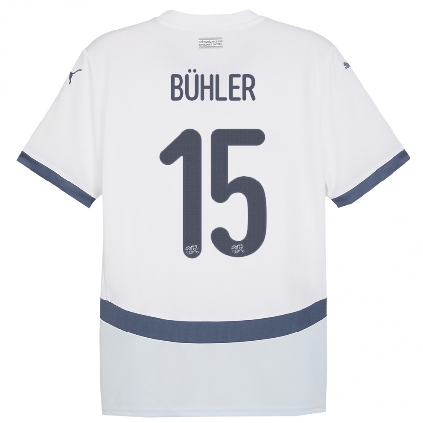 Mujer Fútbol Camiseta Suiza Luana Buhler #15 Blanco 2ª Equipación 24-26 Argentina