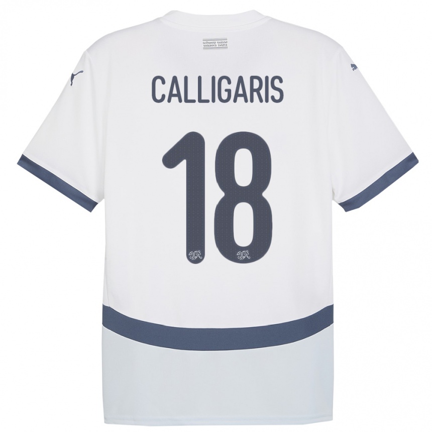 Mujer Fútbol Camiseta Suiza Viola Calligaris #18 Blanco 2ª Equipación 24-26 Argentina