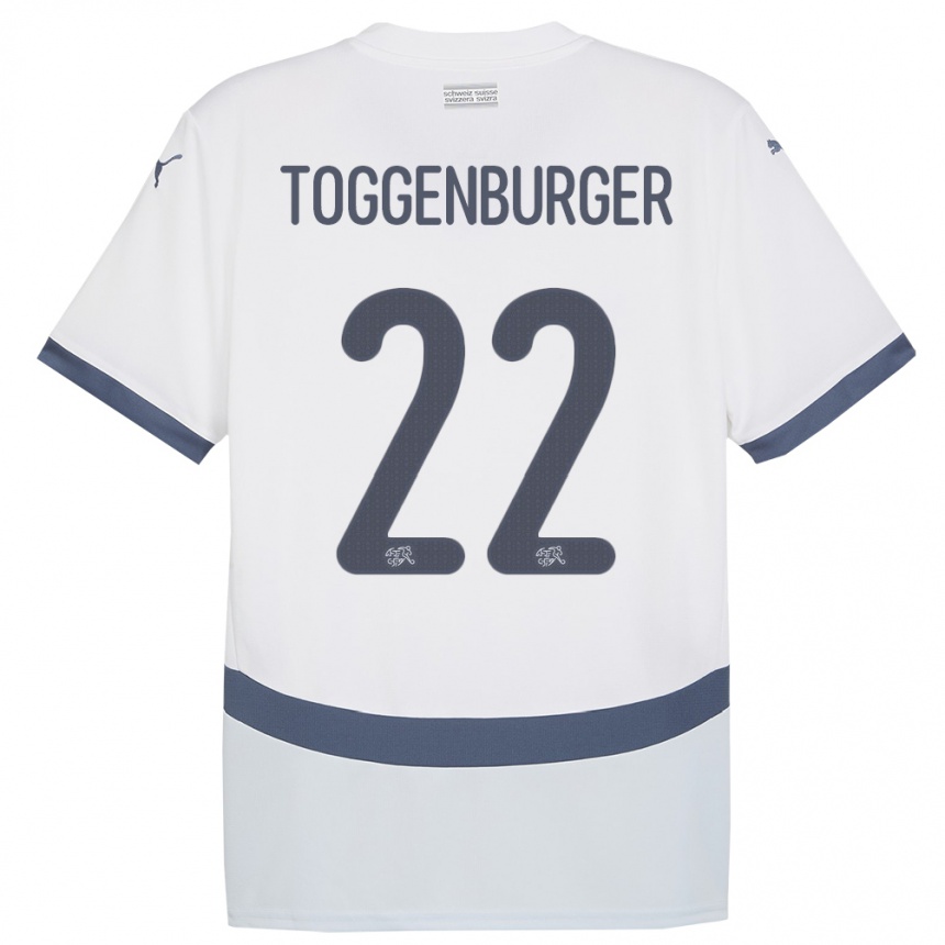 Mujer Fútbol Camiseta Suiza Nando Toggenburger #22 Blanco 2ª Equipación 24-26 Argentina