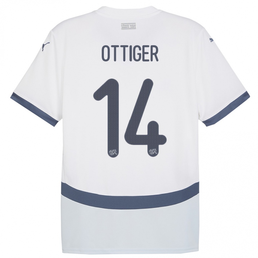 Mujer Fútbol Camiseta Suiza Severin Ottiger #14 Blanco 2ª Equipación 24-26 Argentina