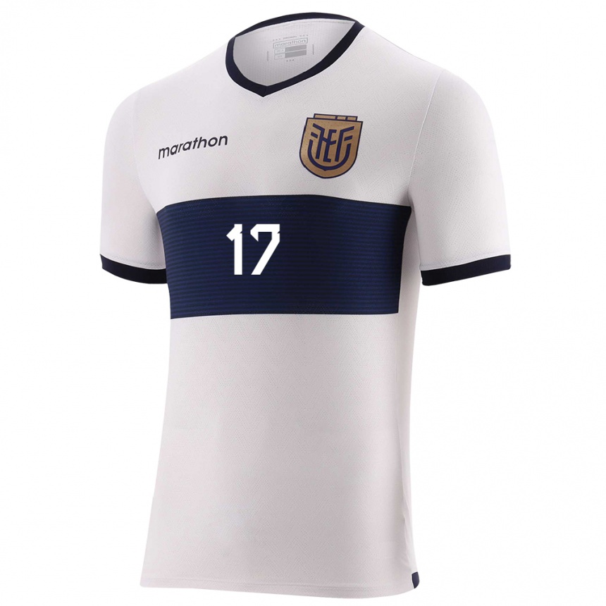 Mujer Fútbol Camiseta Ecuador Angelo Preciado #17 Blanco 2ª Equipación 24-26 Argentina