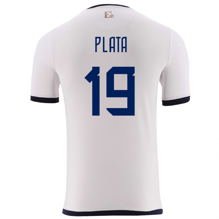 Mujer Fútbol Camiseta Ecuador Gonzalo Plata #19 Blanco 2ª Equipación 24-26 Argentina