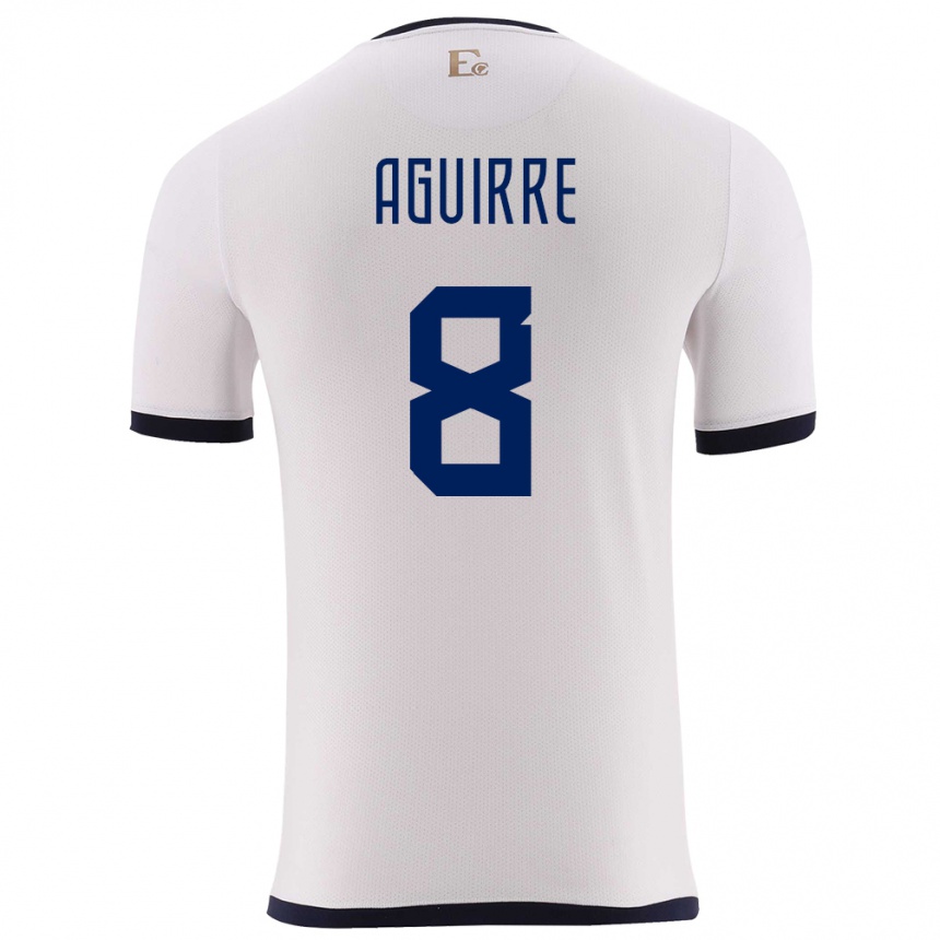 Mujer Fútbol Camiseta Ecuador Marthina Aguirre #8 Blanco 2ª Equipación 24-26 Argentina