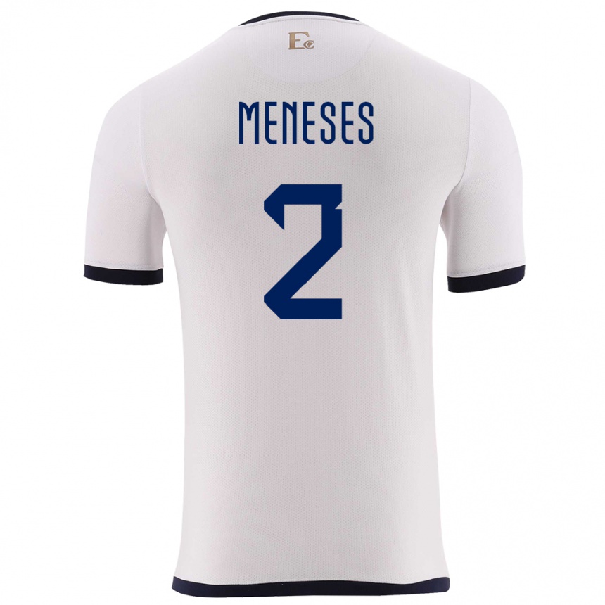 Mujer Fútbol Camiseta Ecuador Randy Meneses #2 Blanco 2ª Equipación 24-26 Argentina