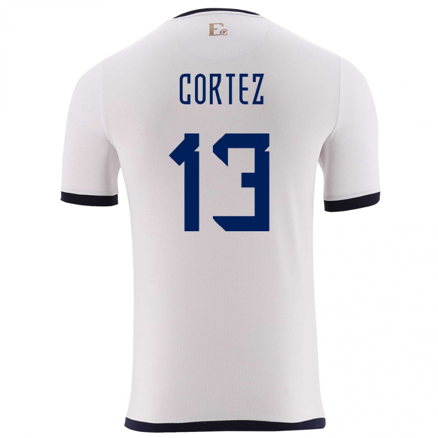 Mujer Fútbol Camiseta Ecuador Steven Cortez #13 Blanco 2ª Equipación 24-26 Argentina