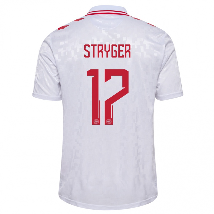 Mujer Fútbol Camiseta Dinamarca Jens Stryger Larsen #17 Blanco 2ª Equipación 24-26 Argentina