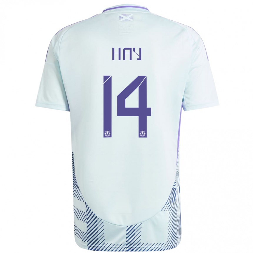 Mujer Fútbol Camiseta Escocia Brogan Hay #14 Azul Menta Claro 2ª Equipación 24-26 Argentina