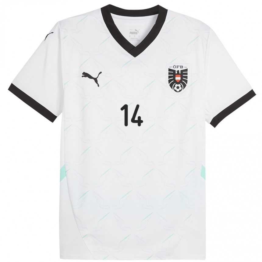 Mujer Fútbol Camiseta Austria Leopold Querfeld #14 Blanco 2ª Equipación 24-26 Argentina