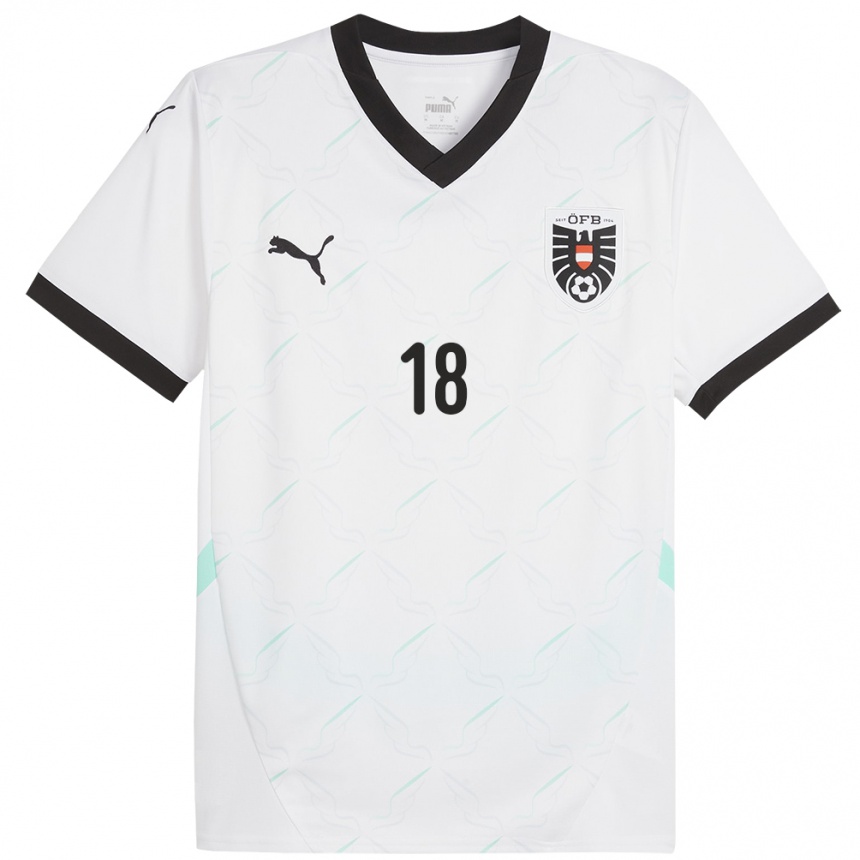 Mujer Fútbol Camiseta Austria Romano Schmid #18 Blanco 2ª Equipación 24-26 Argentina