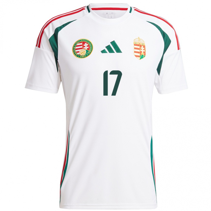 Mujer Fútbol Camiseta Hungría Callum Styles #17 Blanco 2ª Equipación 24-26 Argentina