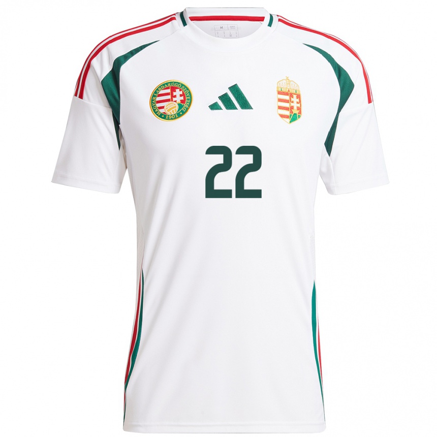 Mujer Fútbol Camiseta Hungría Balázs Tóth #22 Blanco 2ª Equipación 24-26 Argentina