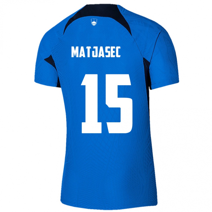 Mujer Fútbol Camiseta Eslovenia Miha Matjasec #15 Azul 2ª Equipación 24-26 Argentina