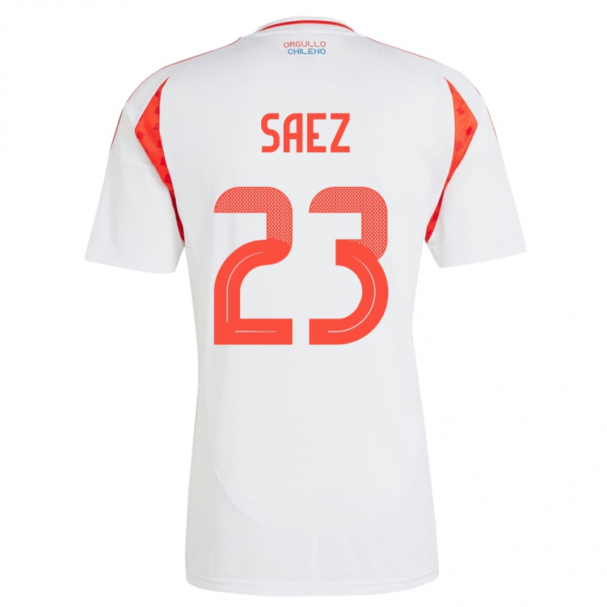 Mujer Fútbol Camiseta Chile Ignacio Sáez #23 Blanco 2ª Equipación 24-26 Argentina