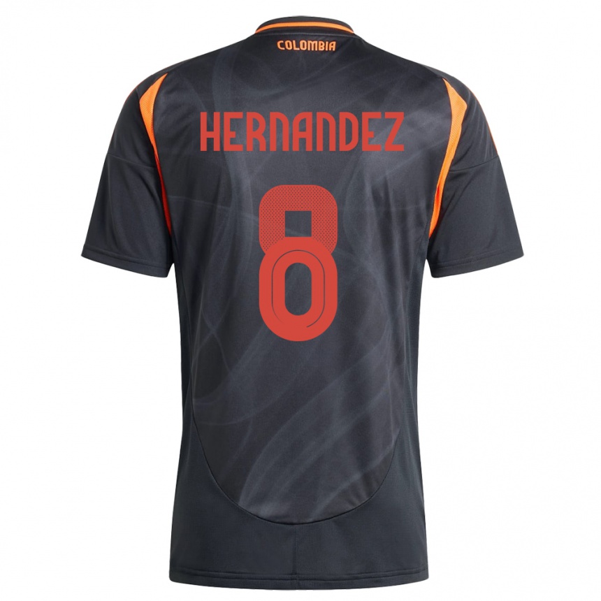 Mujer Fútbol Camiseta Colombia Natalia Hernández #8 Negro 2ª Equipación 24-26 Argentina