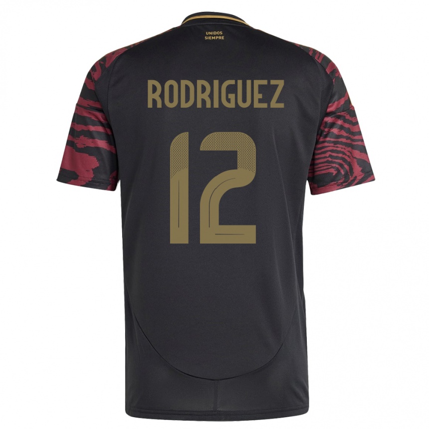 Mujer Fútbol Camiseta Perú Jhefferson Rodríguez #12 Negro 2ª Equipación 24-26 Argentina