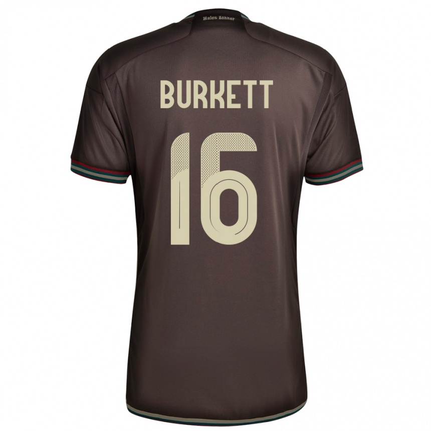 Mujer Fútbol Camiseta Jamaica Brian Burkett #16 Marrón Noche 2ª Equipación 24-26 Argentina