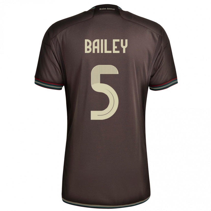 Mujer Fútbol Camiseta Jamaica Jade Bailey #5 Marrón Noche 2ª Equipación 24-26 Argentina