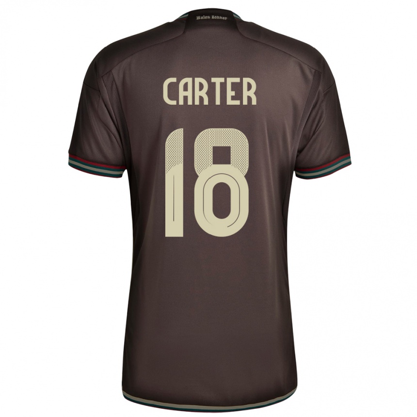 Mujer Fútbol Camiseta Jamaica Trudi Carter #18 Marrón Noche 2ª Equipación 24-26 Argentina