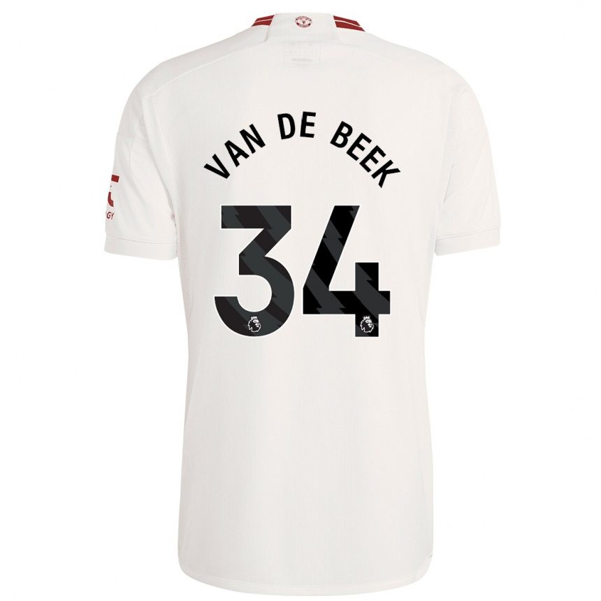 Niño Fútbol Camiseta Donny Van De Beek #34 Blanco Equipación Tercera 2023/24 Argentina