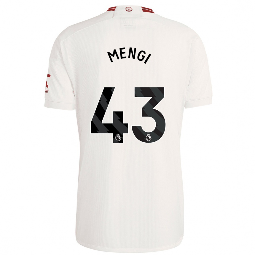 Niño Fútbol Camiseta Teden Mengi #43 Blanco Equipación Tercera 2023/24 Argentina