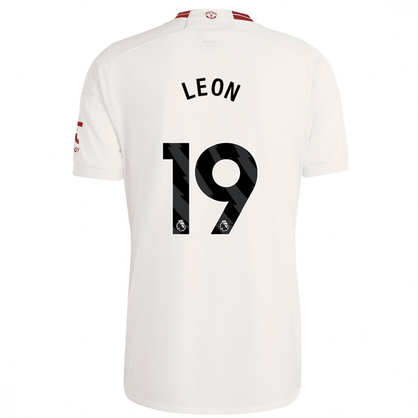 Niño Fútbol Camiseta Adriana Leon #19 Blanco Equipación Tercera 2023/24 Argentina