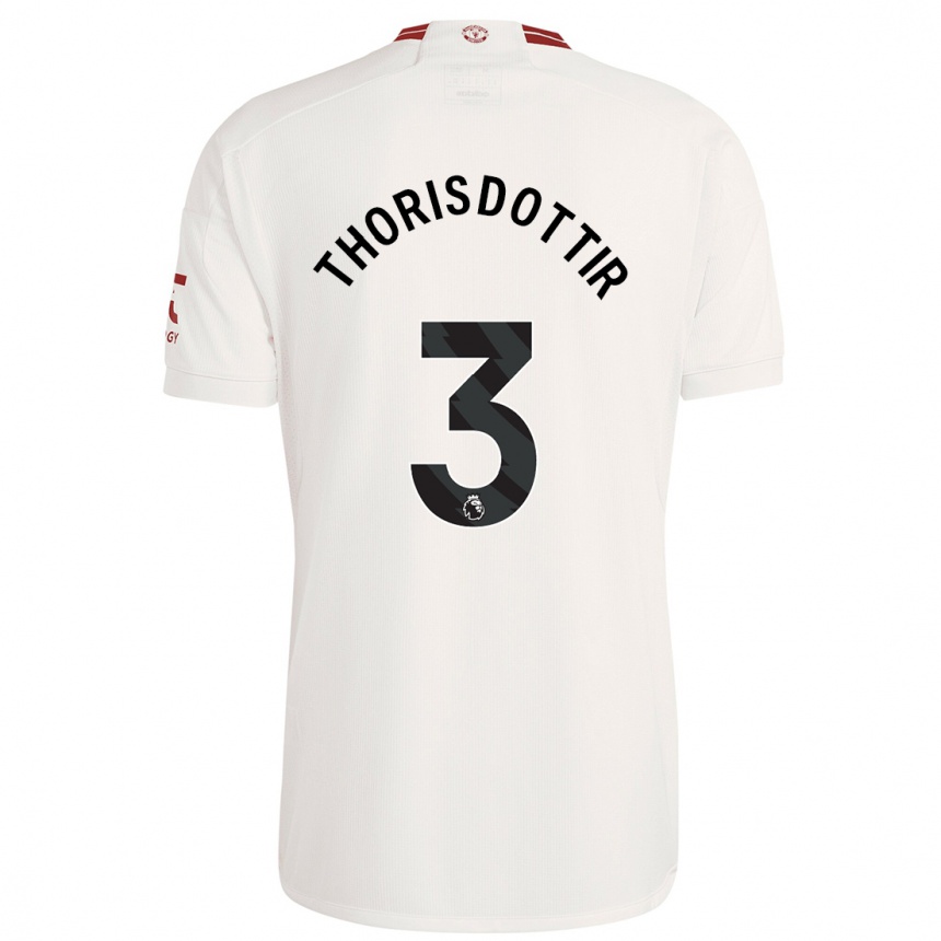 Niño Fútbol Camiseta Maria Thorisdottir #3 Blanco Equipación Tercera 2023/24 Argentina