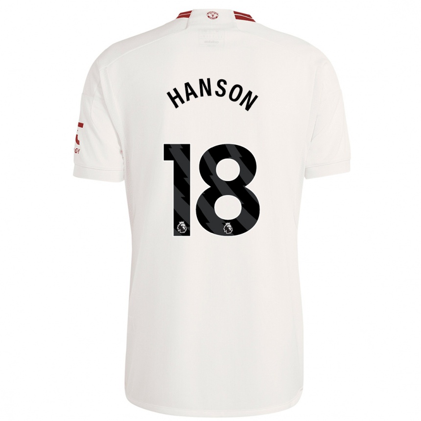 Niño Fútbol Camiseta Kirsty Hanson #18 Blanco Equipación Tercera 2023/24 Argentina