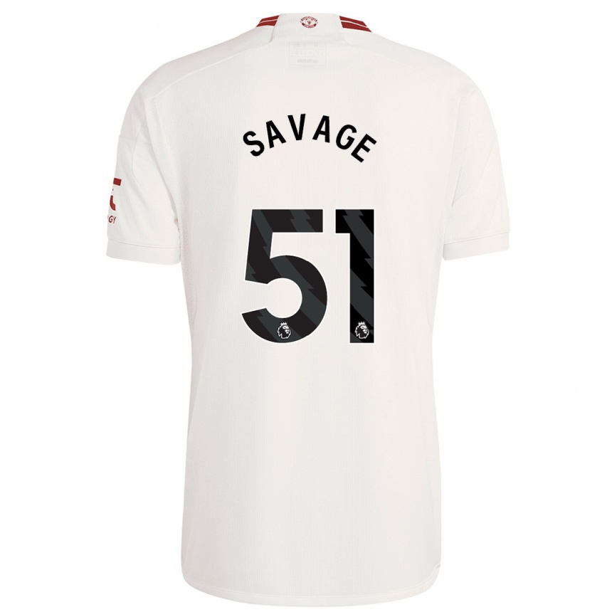 Niño Fútbol Camiseta Charlie Savage #51 Blanco Equipación Tercera 2023/24 Argentina