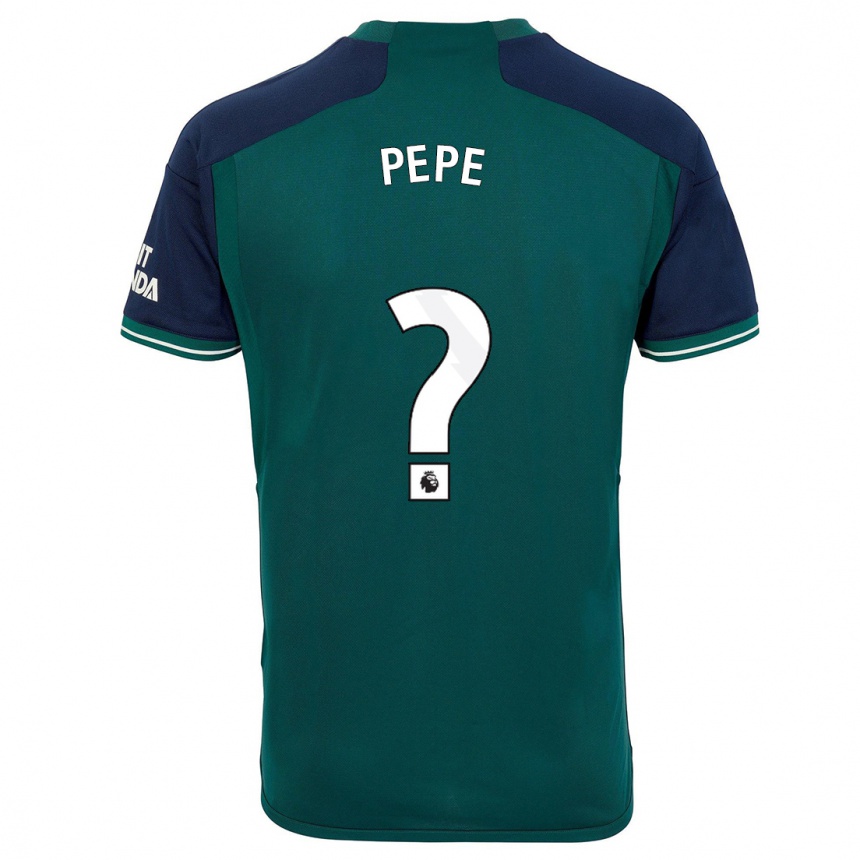 Niño Fútbol Camiseta Nicolas Pepe #0 Verde Equipación Tercera 2023/24 Argentina