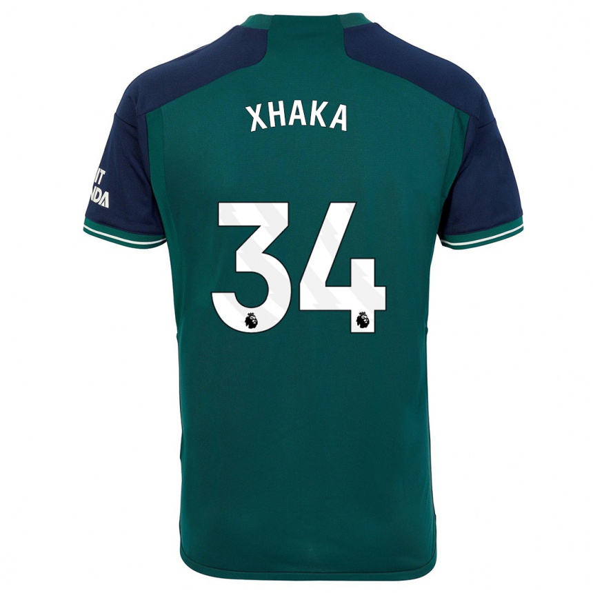 Niño Fútbol Camiseta Granit Xhaka #34 Verde Equipación Tercera 2023/24 Argentina