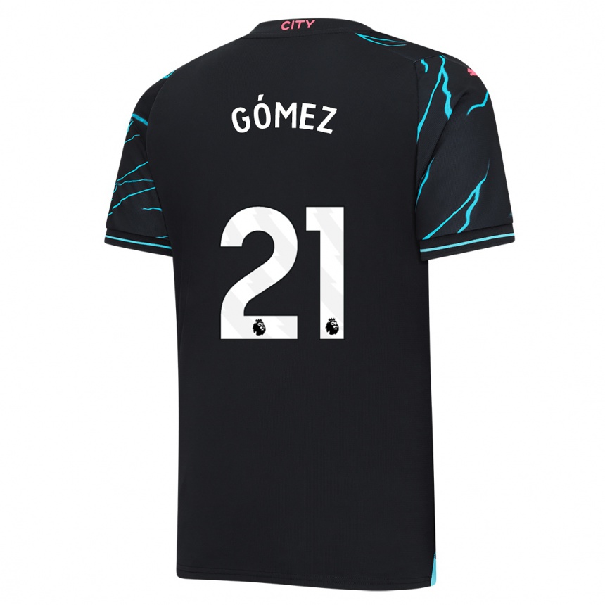 Niño Fútbol Camiseta Sergio Gómez #21 Azul Oscuro Equipación Tercera 2023/24 Argentina