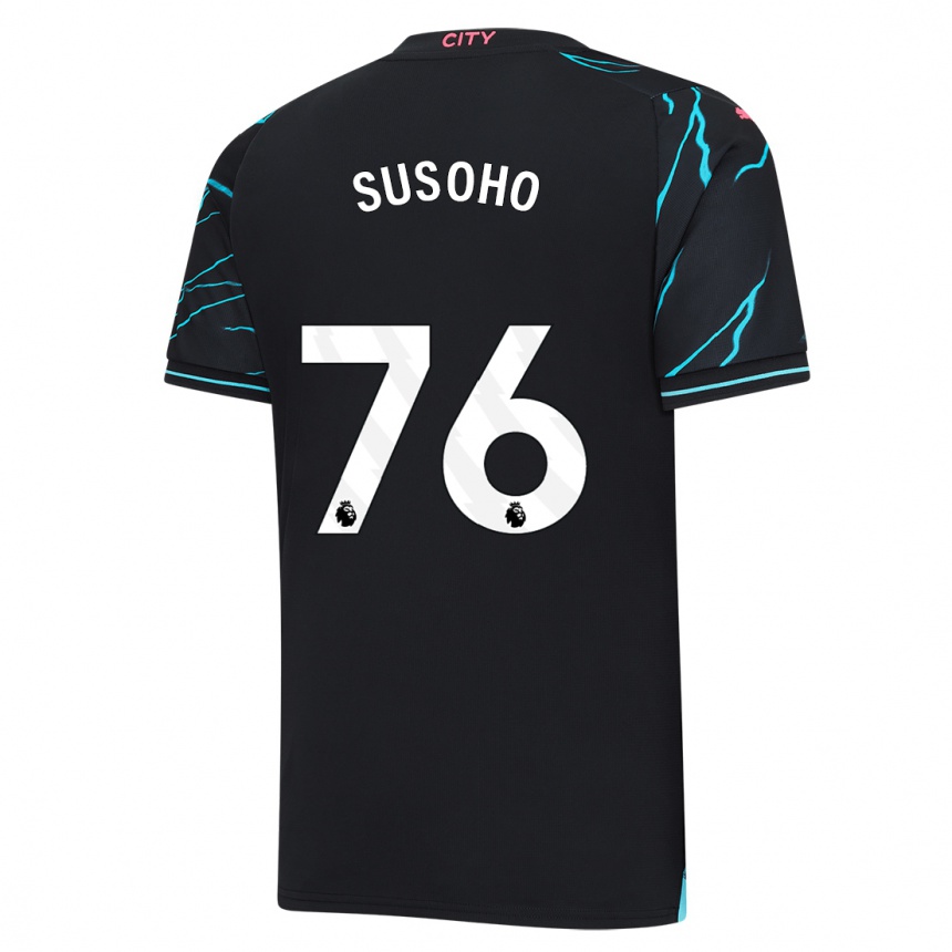 Niño Fútbol Camiseta Mahamadou Susoho #76 Azul Oscuro Equipación Tercera 2023/24 Argentina