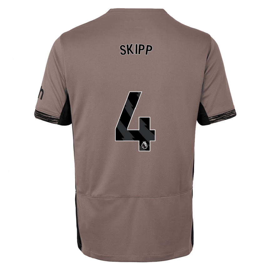 Niño Fútbol Camiseta Oliver Skipp #4 Beige Obscuro Equipación Tercera 2023/24 Argentina