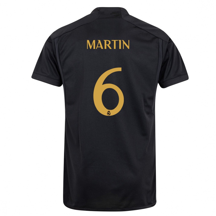 Niño Fútbol Camiseta Mario Martin #6 Negro Equipación Tercera 2023/24 Argentina