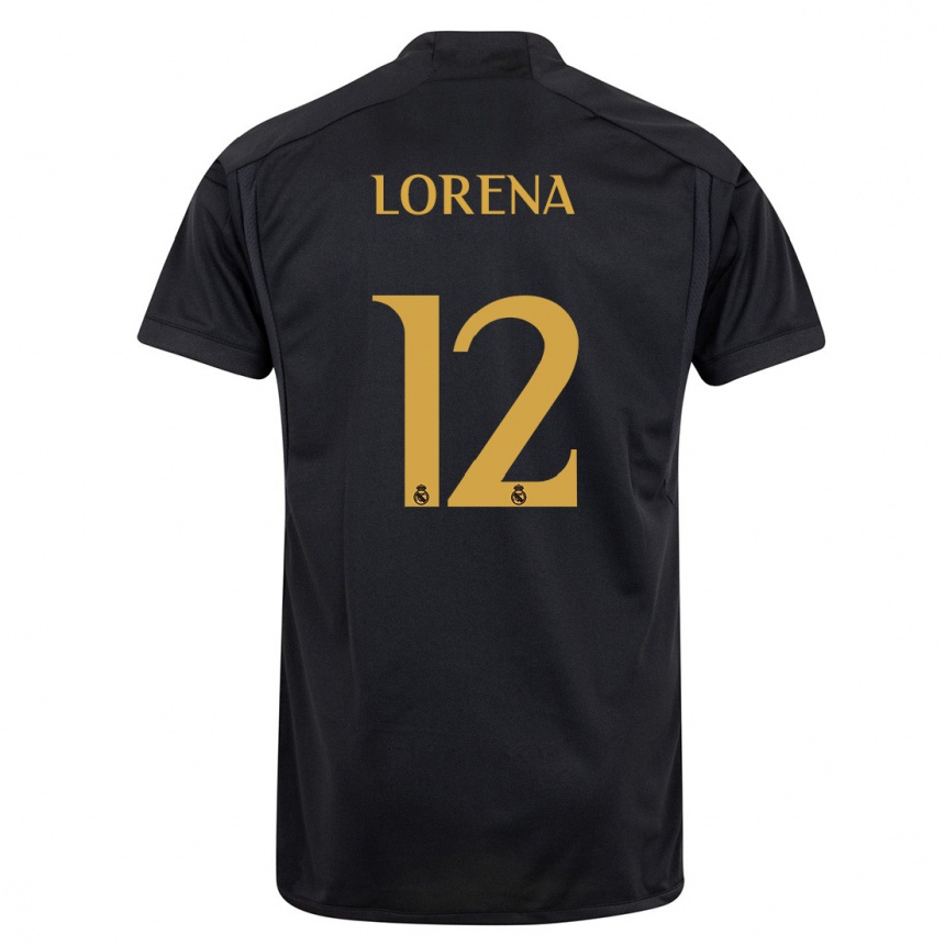 Niño Fútbol Camiseta Lorena Navarro #12 Negro Equipación Tercera 2023/24 Argentina