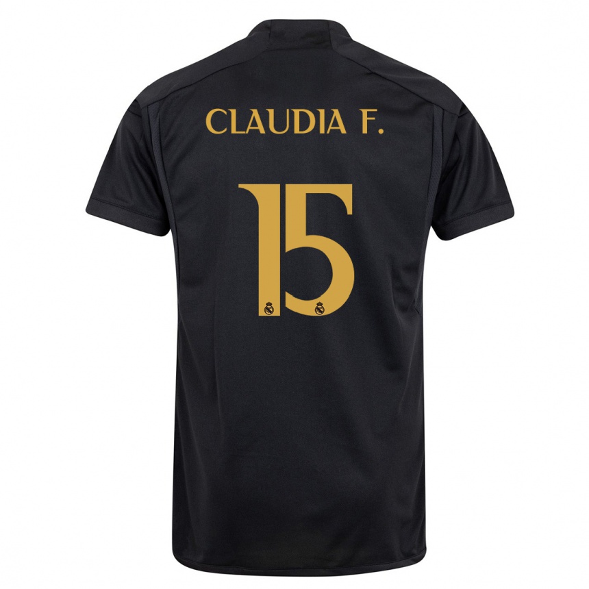 Niño Fútbol Camiseta Claudia Florentino #15 Negro Equipación Tercera 2023/24 Argentina