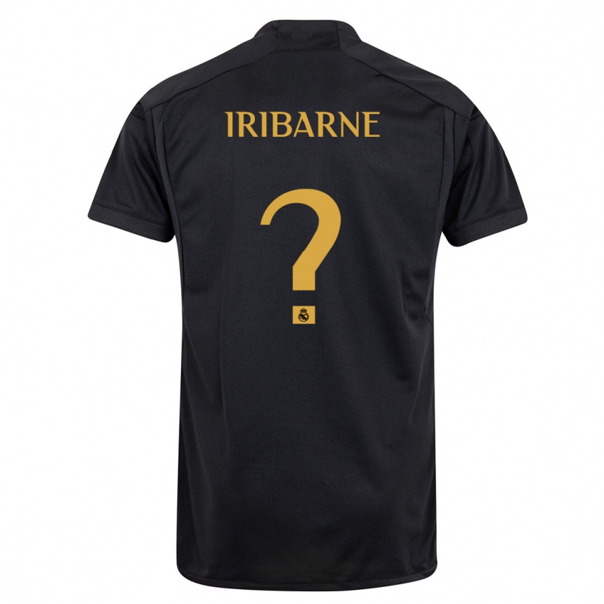 Niño Fútbol Camiseta Bruno Iribarne #0 Negro Equipación Tercera 2023/24 Argentina