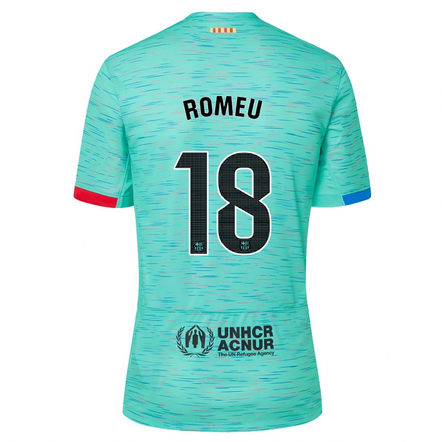 Niño Fútbol Camiseta Oriol Romeu #18 Aguamarina Clara Equipación Tercera 2023/24 Argentina