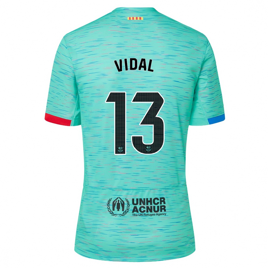 Niño Fútbol Camiseta Marc Vidal #13 Aguamarina Clara Equipación Tercera 2023/24 Argentina