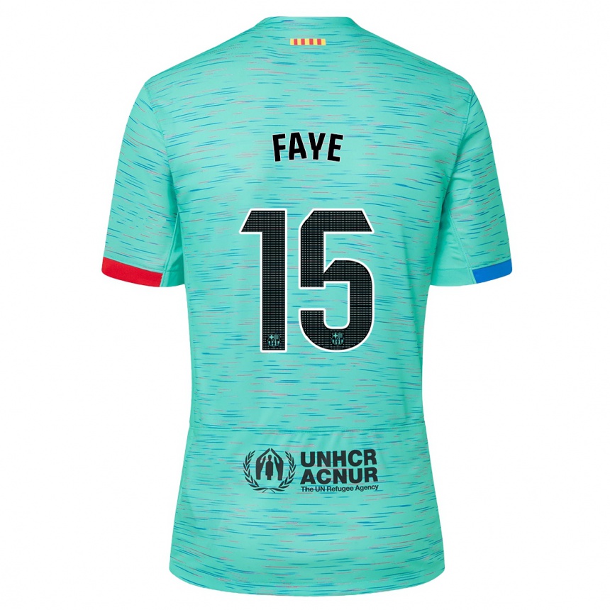 Niño Fútbol Camiseta Mikayil Faye #15 Aguamarina Clara Equipación Tercera 2023/24 Argentina