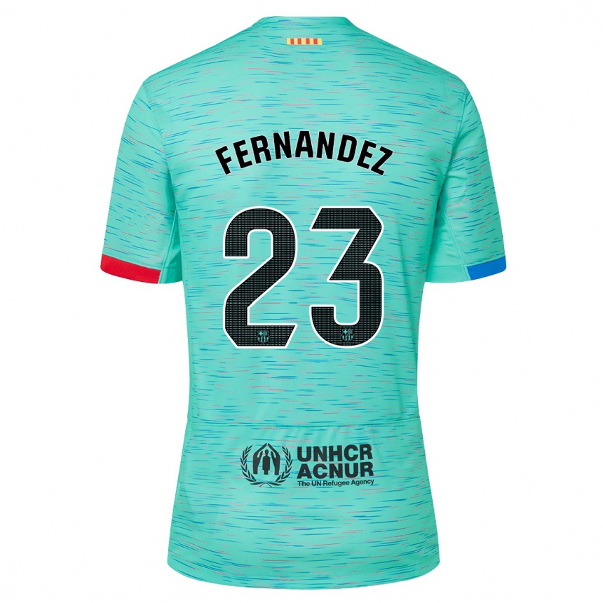 Niño Fútbol Camiseta Pelayo Fernandez #23 Aguamarina Clara Equipación Tercera 2023/24 Argentina