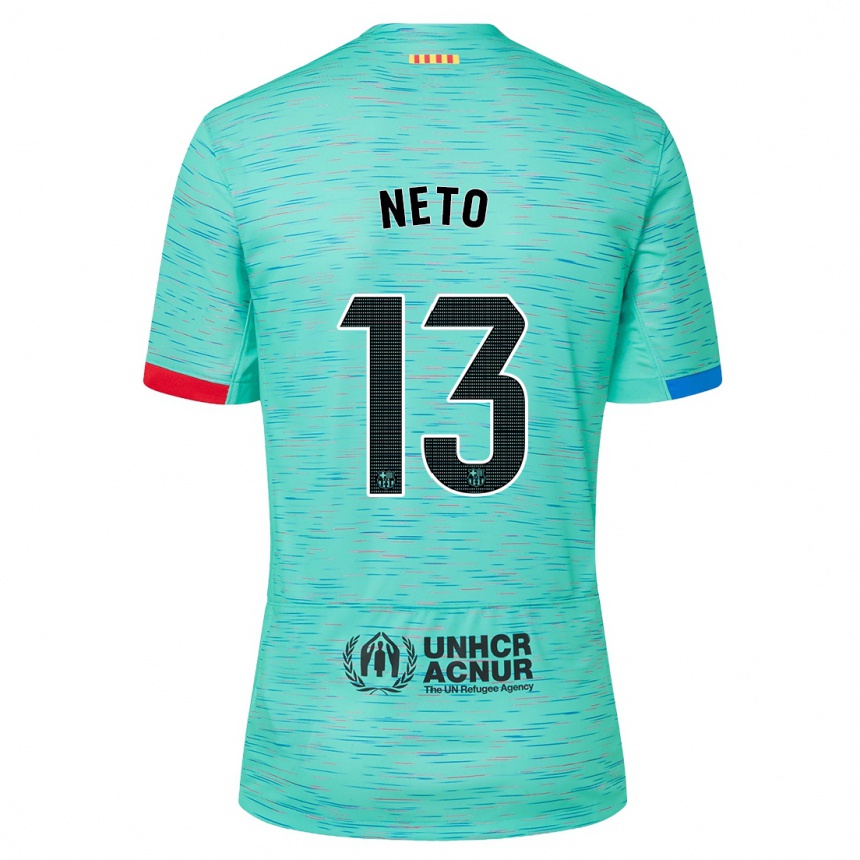 Niño Fútbol Camiseta Neto #13 Aguamarina Clara Equipación Tercera 2023/24 Argentina