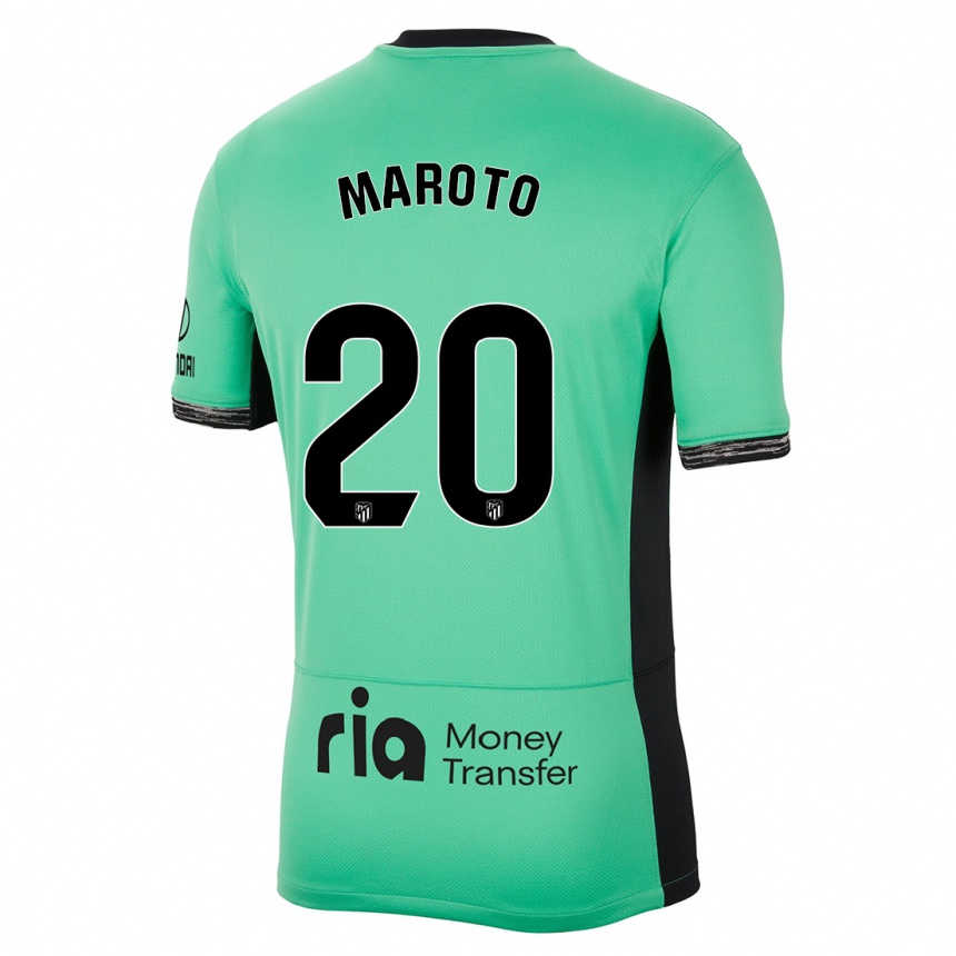 Niño Fútbol Camiseta Mario Maroto #20 Primavera Verde Equipación Tercera 2023/24 Argentina