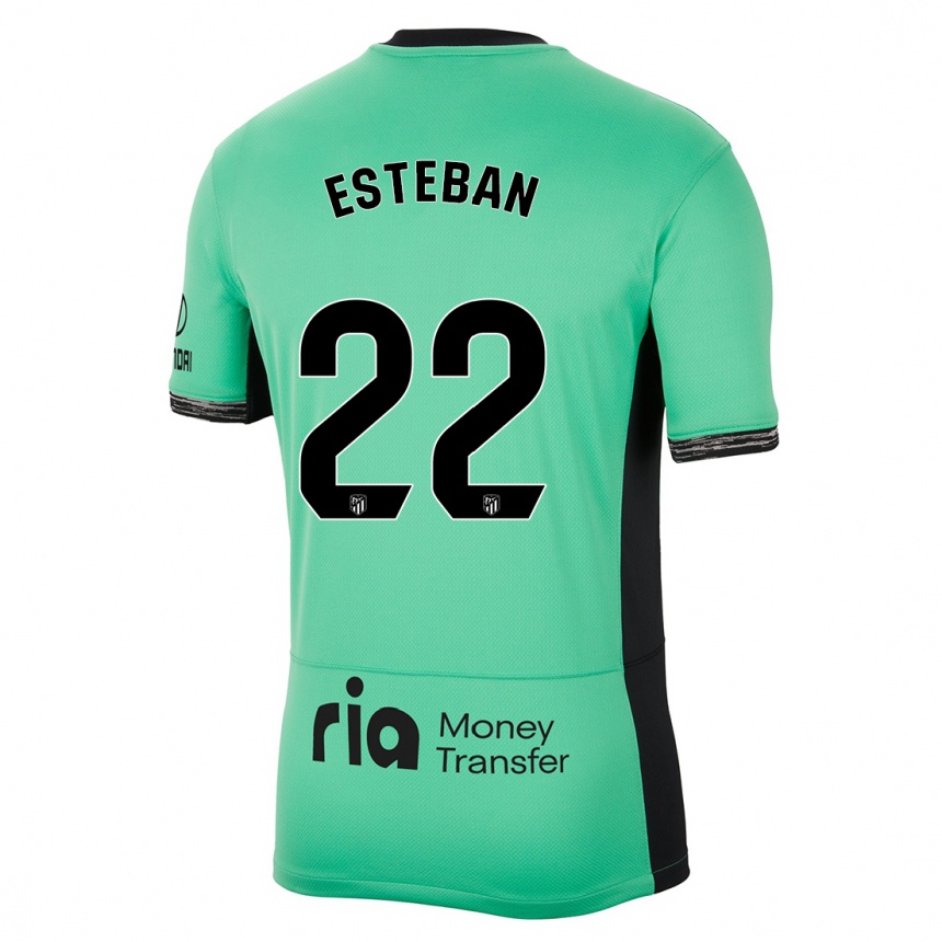 Niño Fútbol Camiseta Paco Esteban #22 Primavera Verde Equipación Tercera 2023/24 Argentina