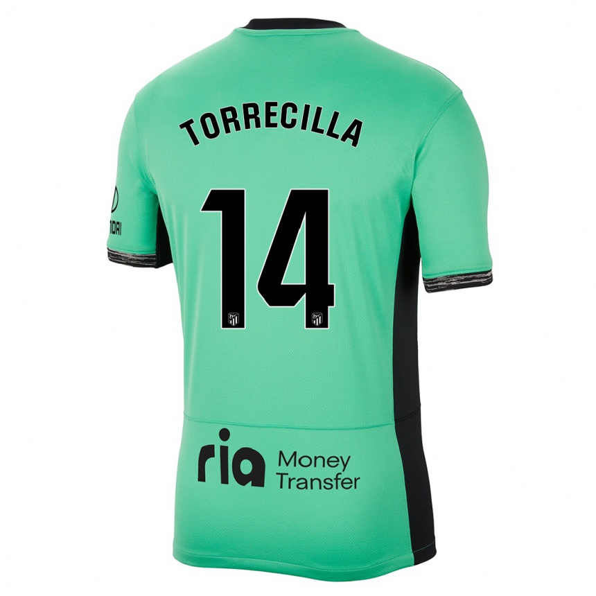 Niño Fútbol Camiseta Virginia Torrecilla #14 Primavera Verde Equipación Tercera 2023/24 Argentina