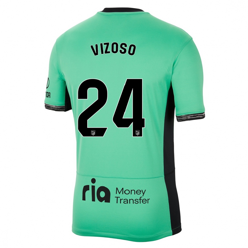 Niño Fútbol Camiseta Paula Vizoso #24 Primavera Verde Equipación Tercera 2023/24 Argentina